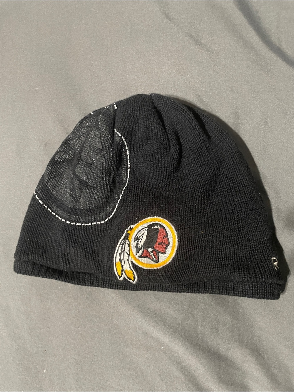 Reebok Black Knit Beanie with Yellow and Red Team Patch